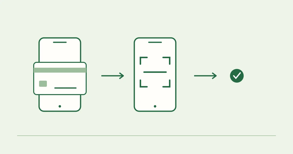 Three illustrated stages of a WeChat payment: account preparation, scanning and checking the result.